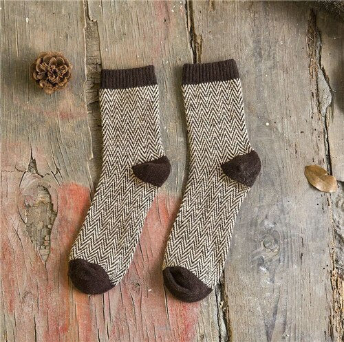 Striped Warm Thick Wool Socks