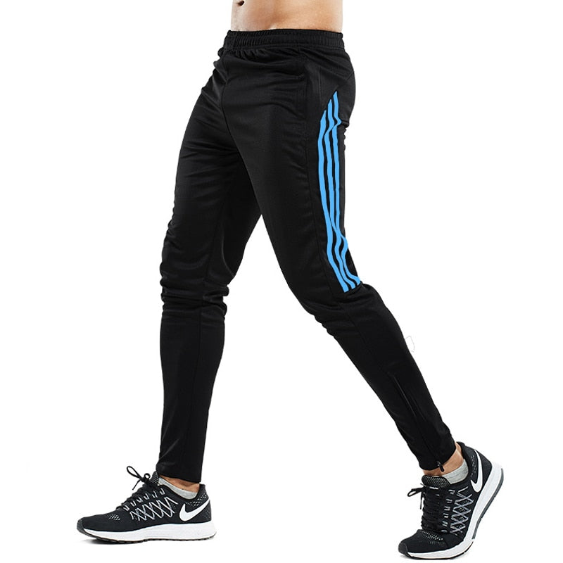 Men's Sweatpants Gyms Fitness Bodybuilding Joggers Workout Trousers Zipper Football Soccer Pants Training Sport Srousers