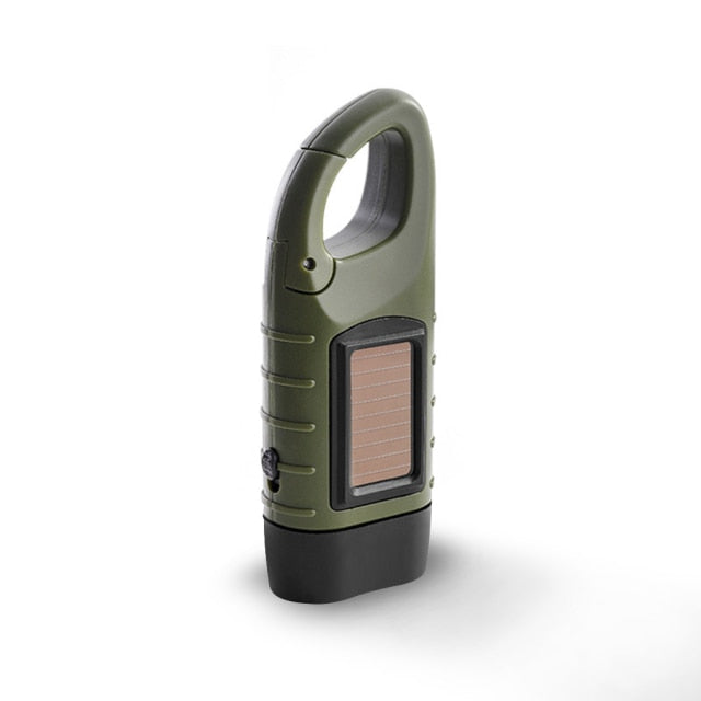 Solar and Hand Crank Emergency Flashlight