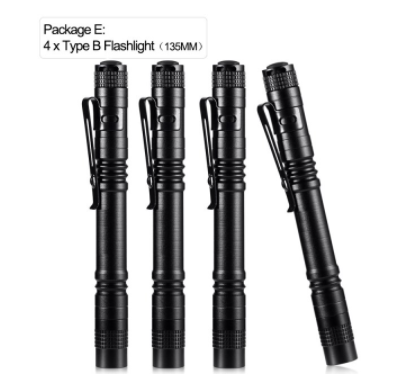 4 Pack Mini LED Flashlight Set